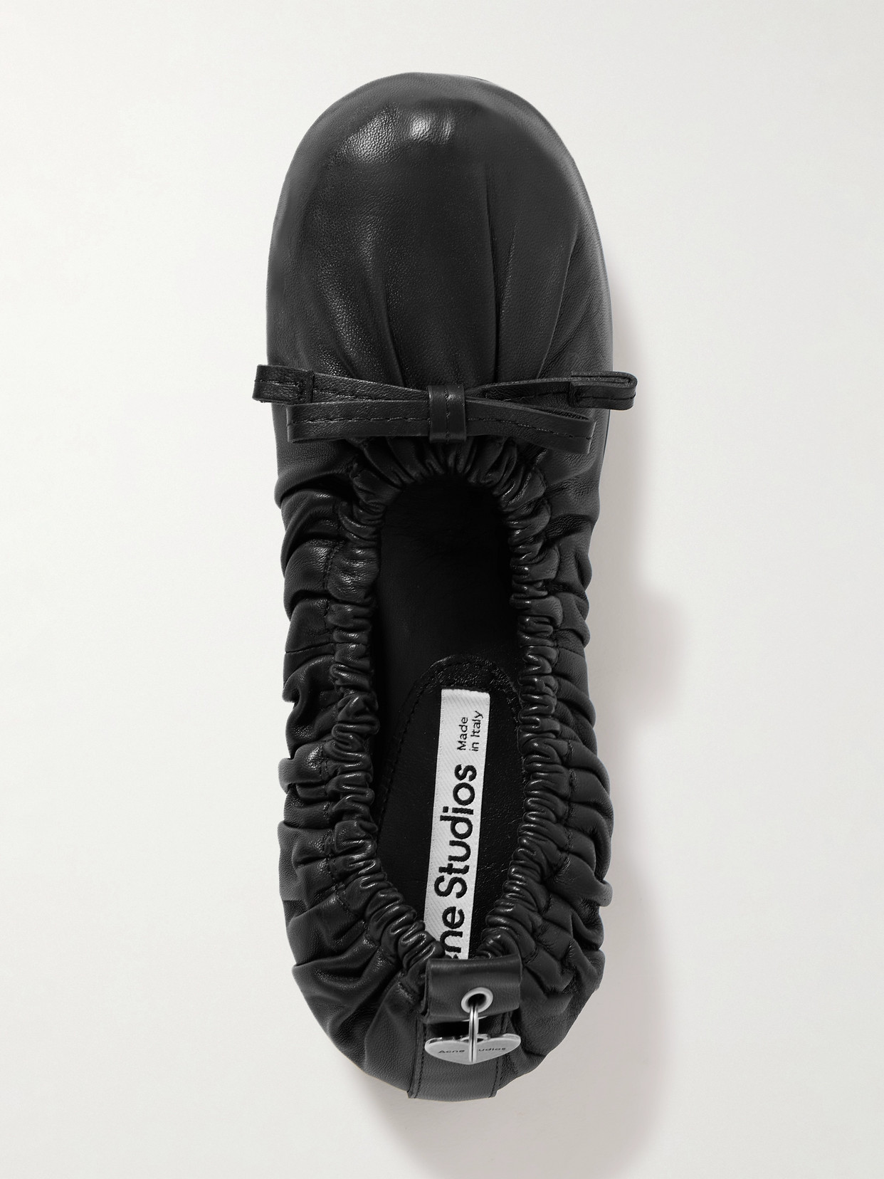Acne Studios Bow-detail Leather Ballet Flats In Black