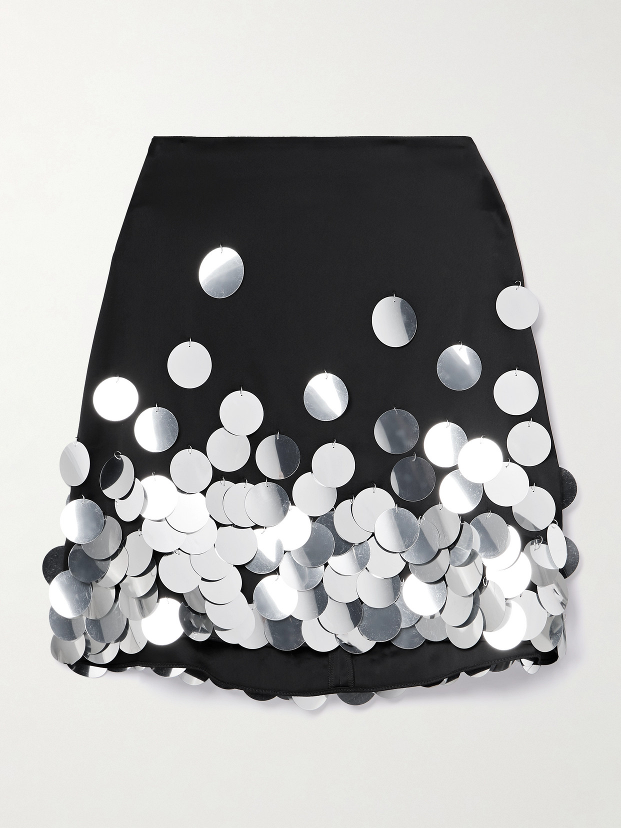 David Koma - Paillette-embellished Satin Mini Skirt - Black