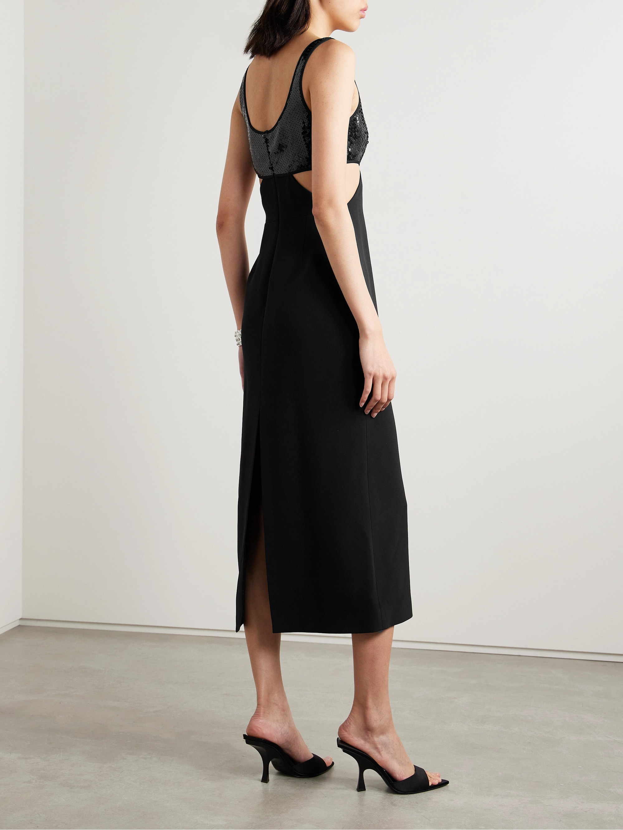 David Koma Cutout sequin-embellished cady midi dress thumbnail