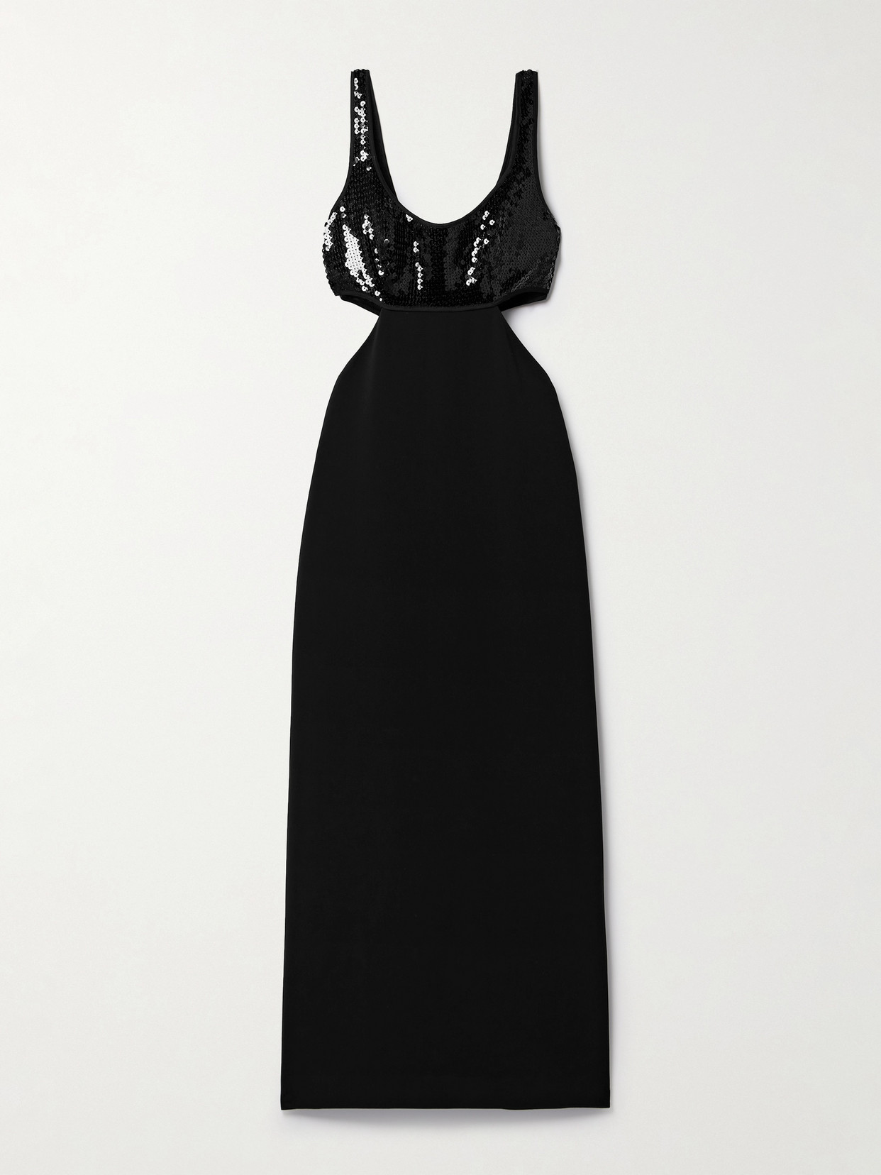 David Koma - Cutout Sequin-embellished Cady Midi Dress - Black