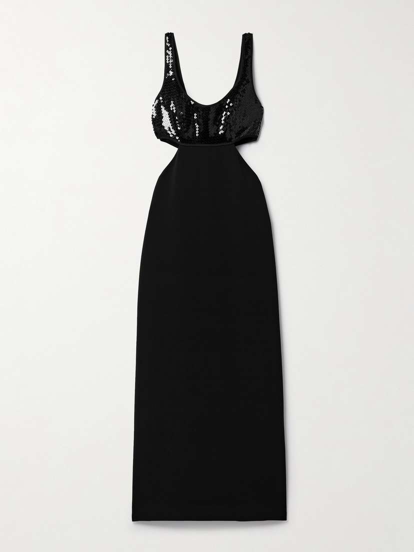 David Koma Cutout Sequin-embellished Cady Midi Dress