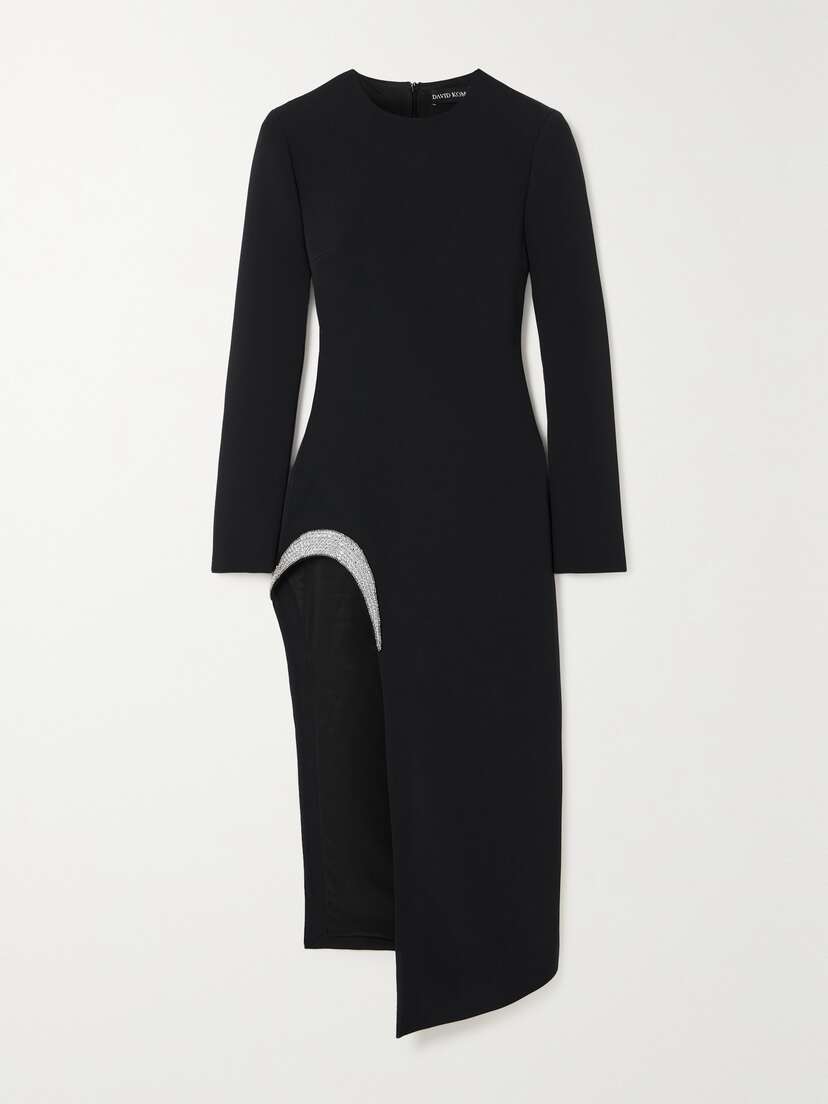David Koma Crystal-embellished Cady Midi Dress - UK 14