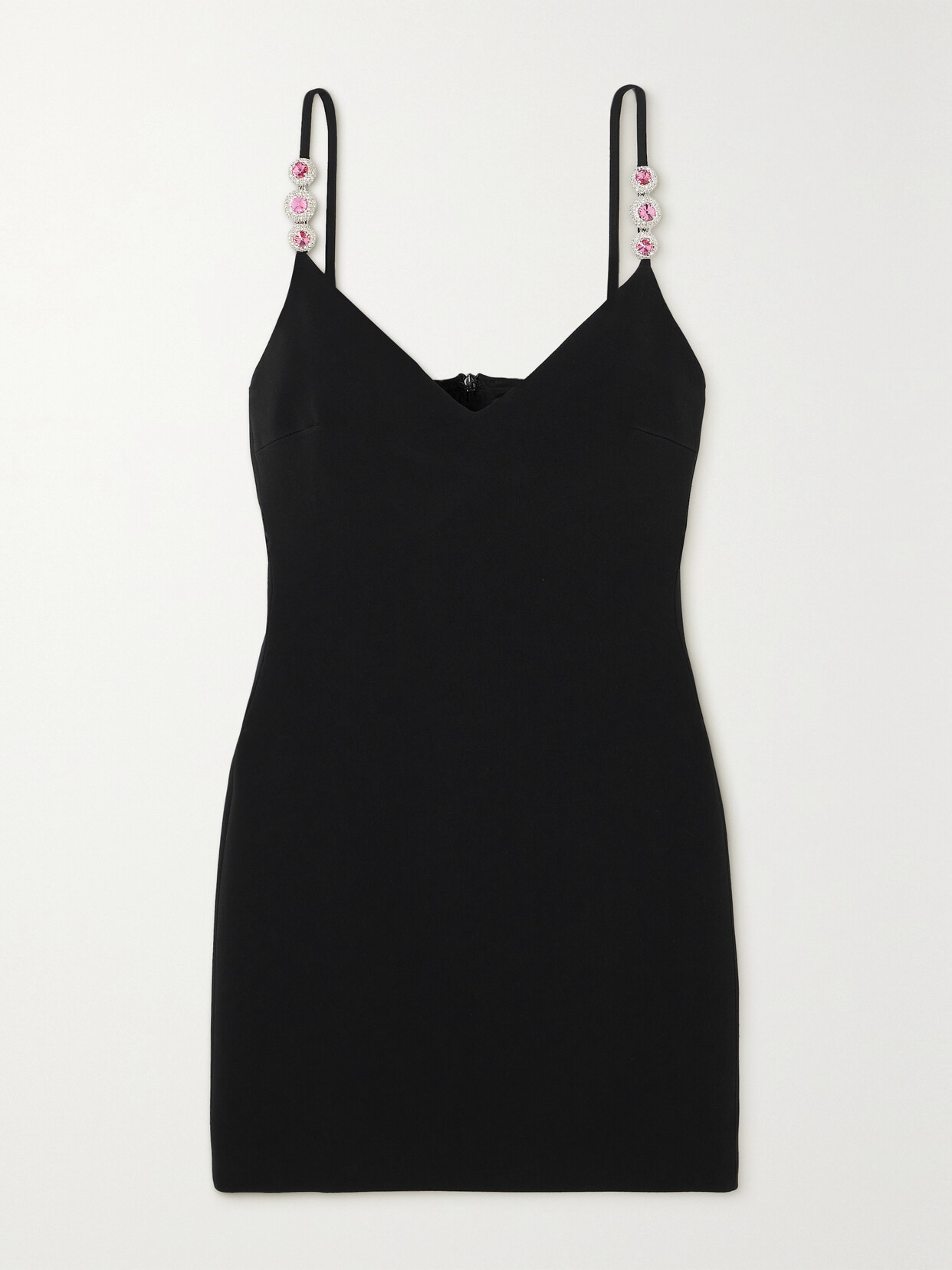 David Koma Crystal Embellished Cady Mini Dress In Black