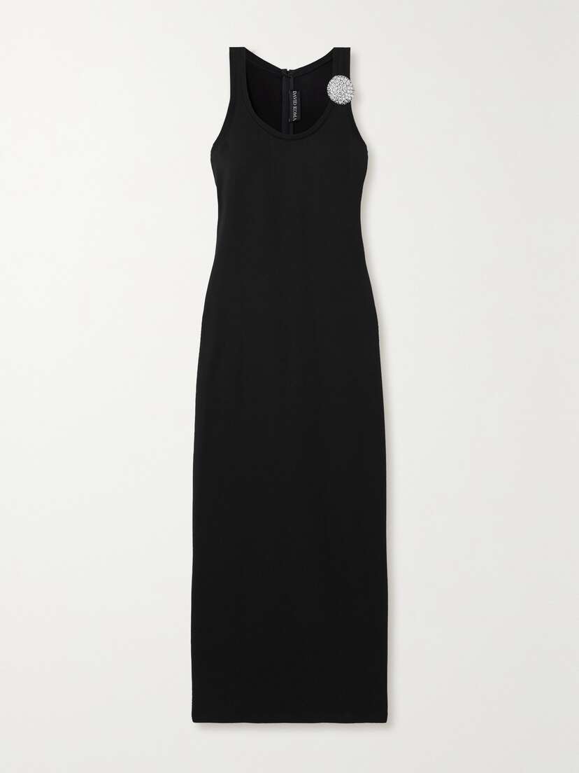 David Koma Crystal-embellished Stretch-jersey Midi Dress - UK 14
