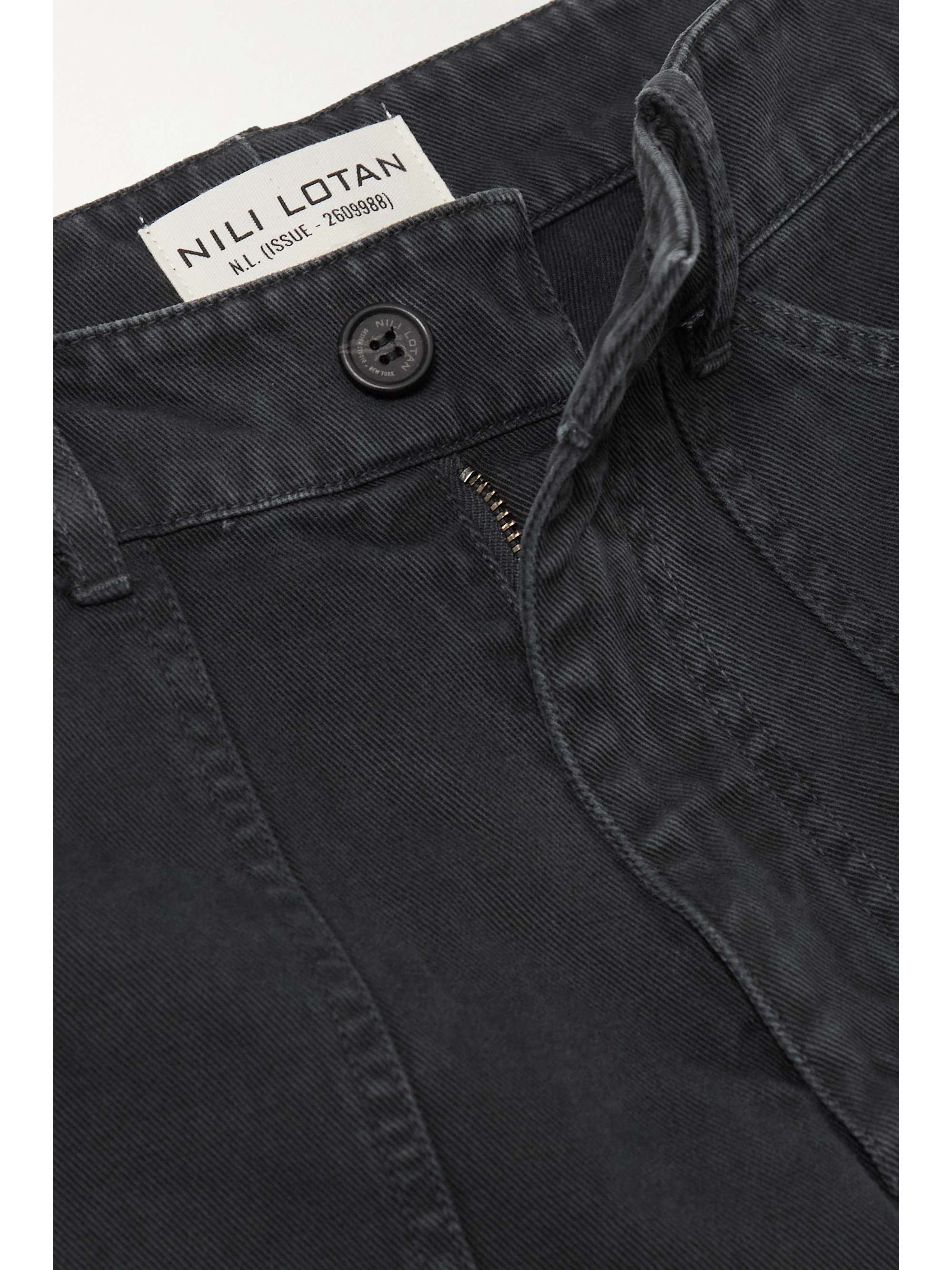 NILI LOTAN Quentin cotton-twill wide-leg pants