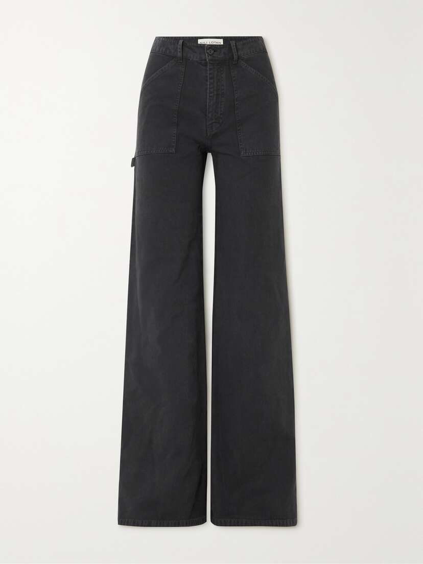 Nili Lotan Quentin Cotton-twill Wide-leg Pants