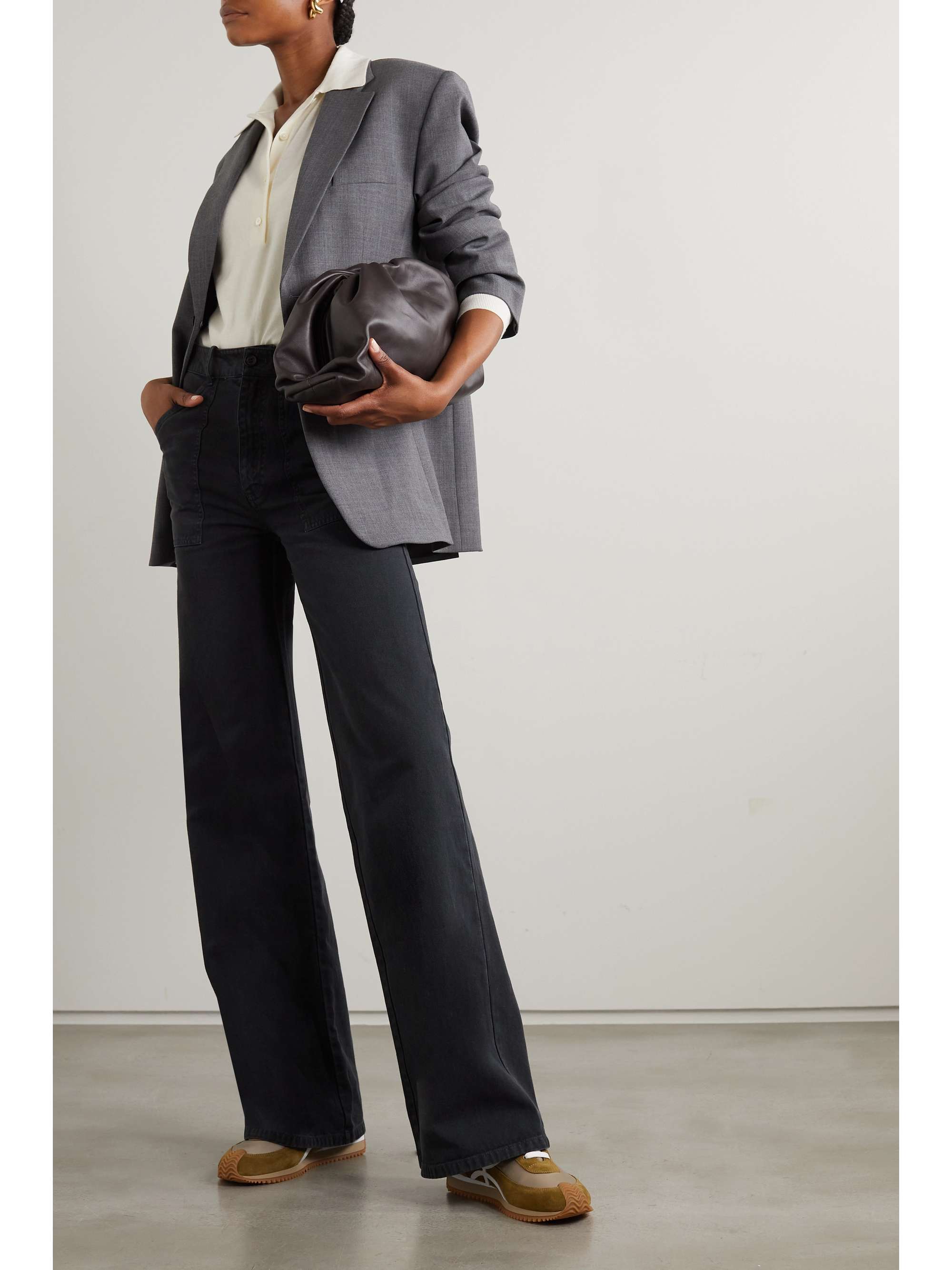 NILI LOTAN Quentin cotton-twill wide-leg pants