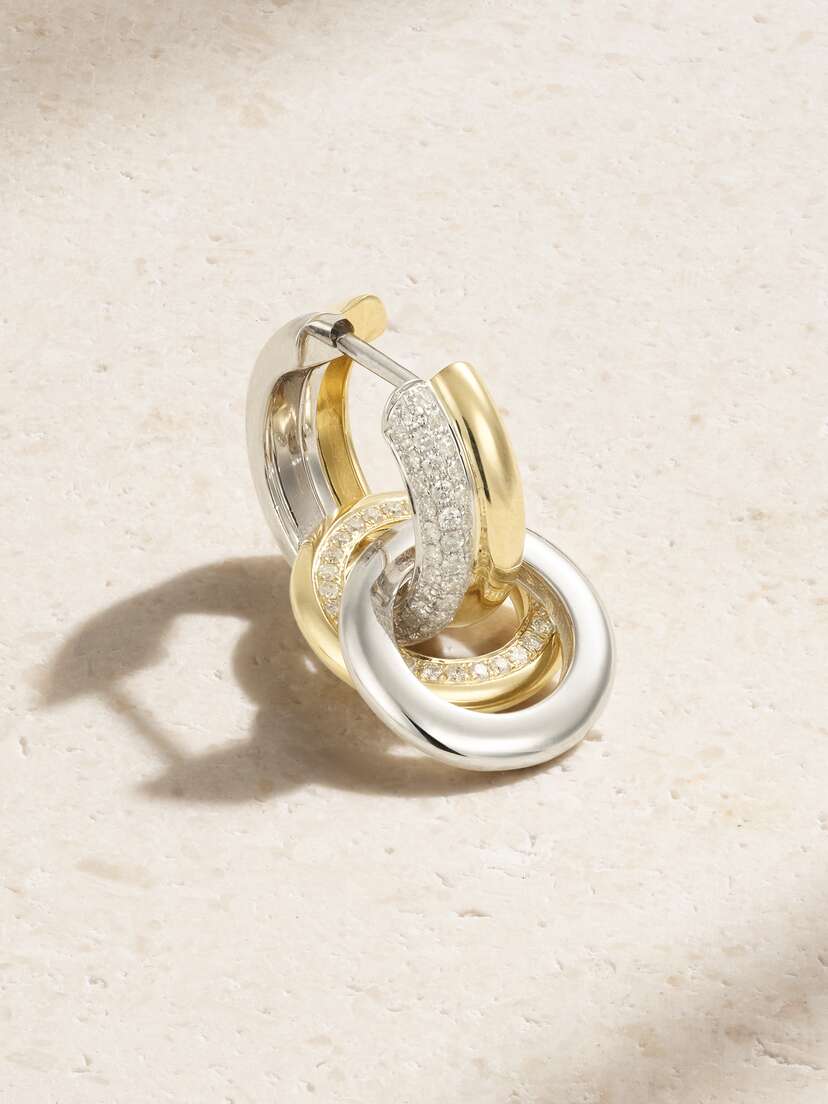 Yvonne Léon 9-karat White And Yellow Gold Diamond Single Earring