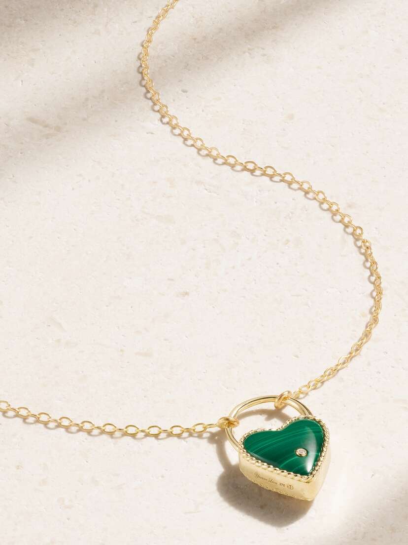 Yvonne Léon 18-karat Gold, Malachite And Diamond Necklace