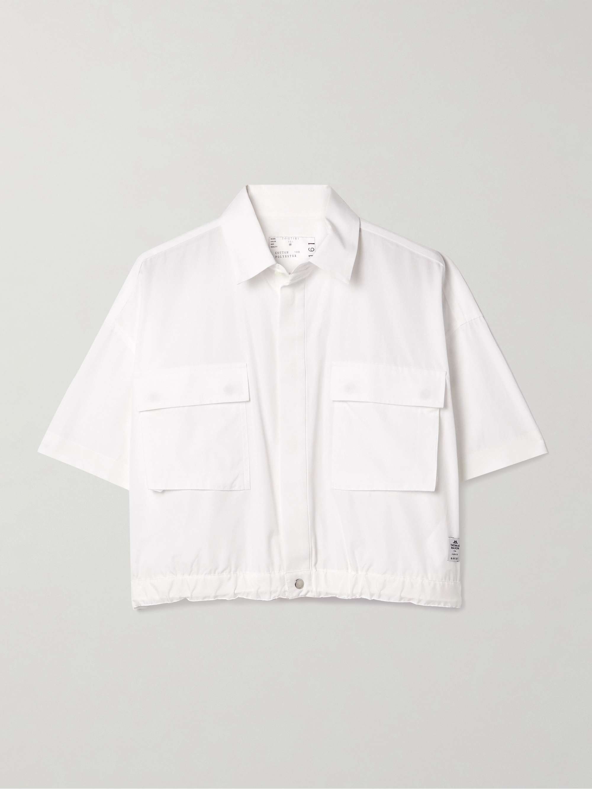 SACAI Thomas Mason cropped shop cotton poplin SACAI Thomas Mason cropped shop cotton poplin
