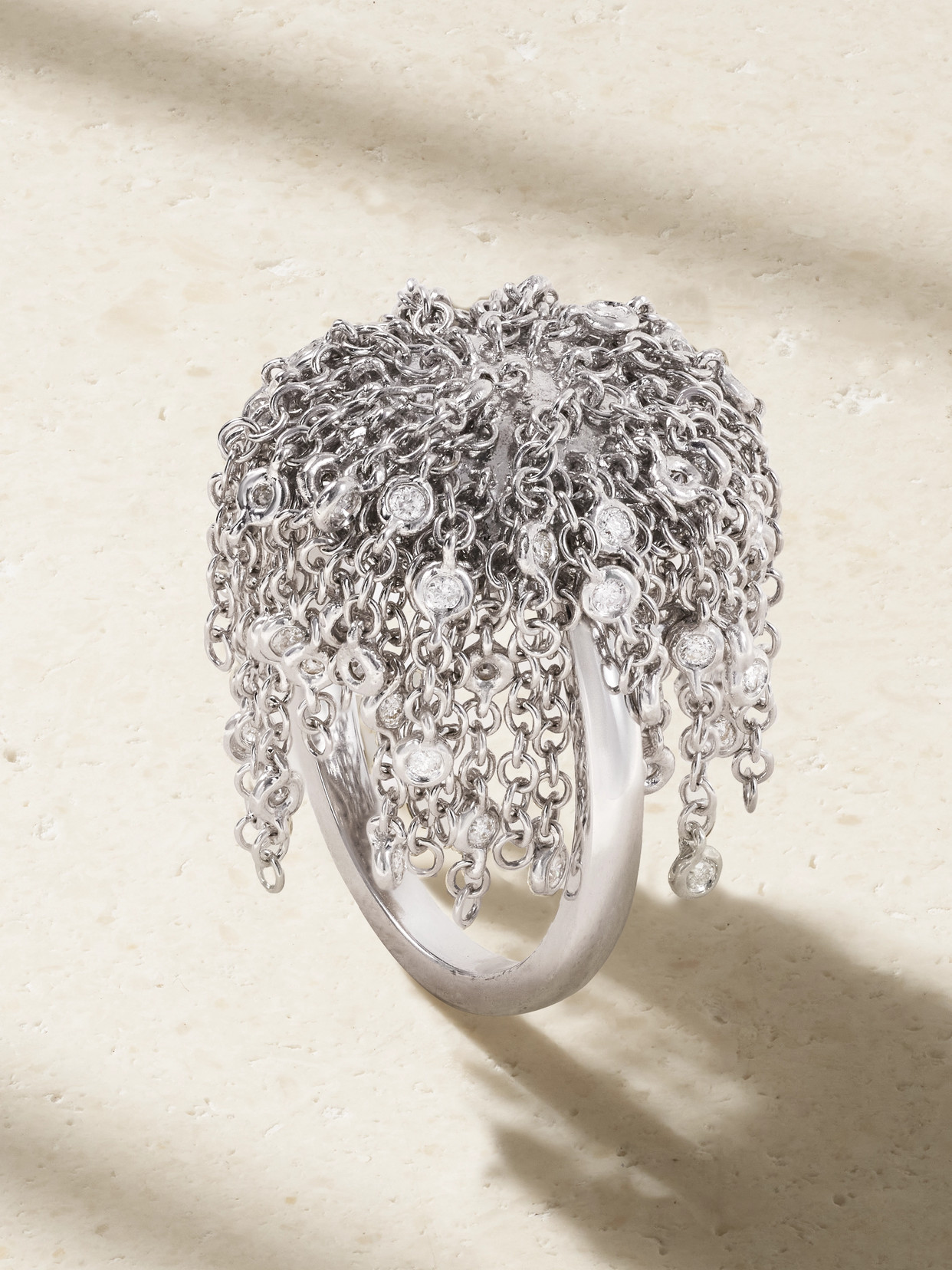 Yvonne Léon Pompon 18-karat White Gold Diamond Ring - 7