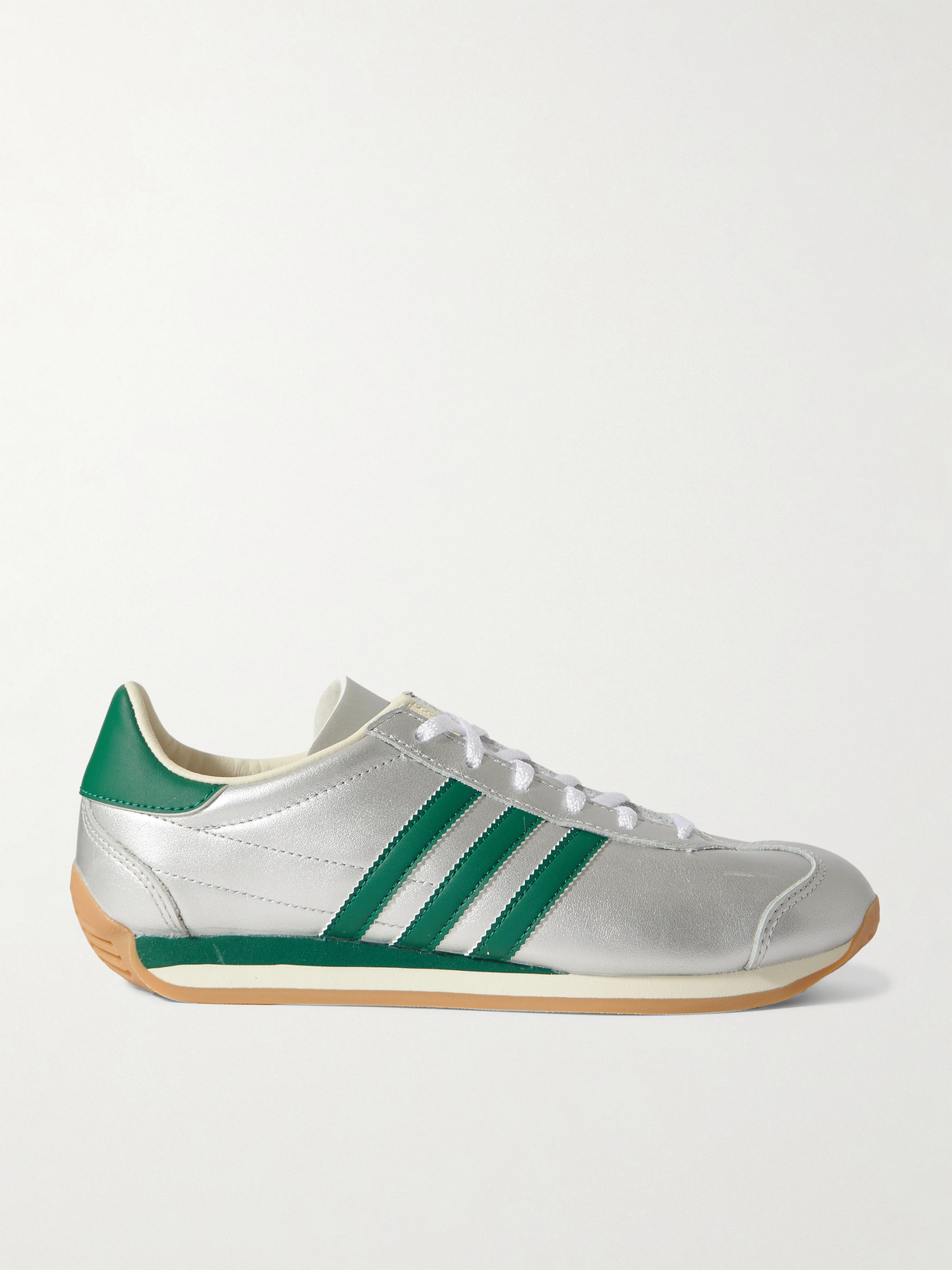 adidas Originals - Country Og Metallic Leather Sneakers - Silver