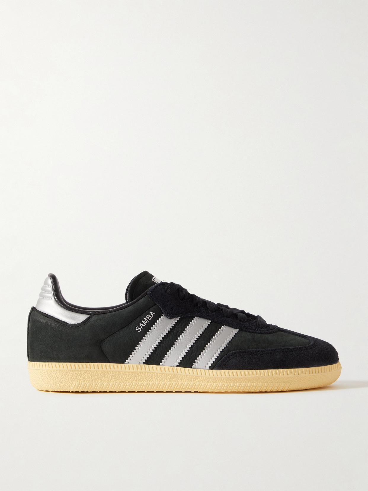 Shop Adidas Originals Samba Og Suede And Metallic Leather Sneakers In Black