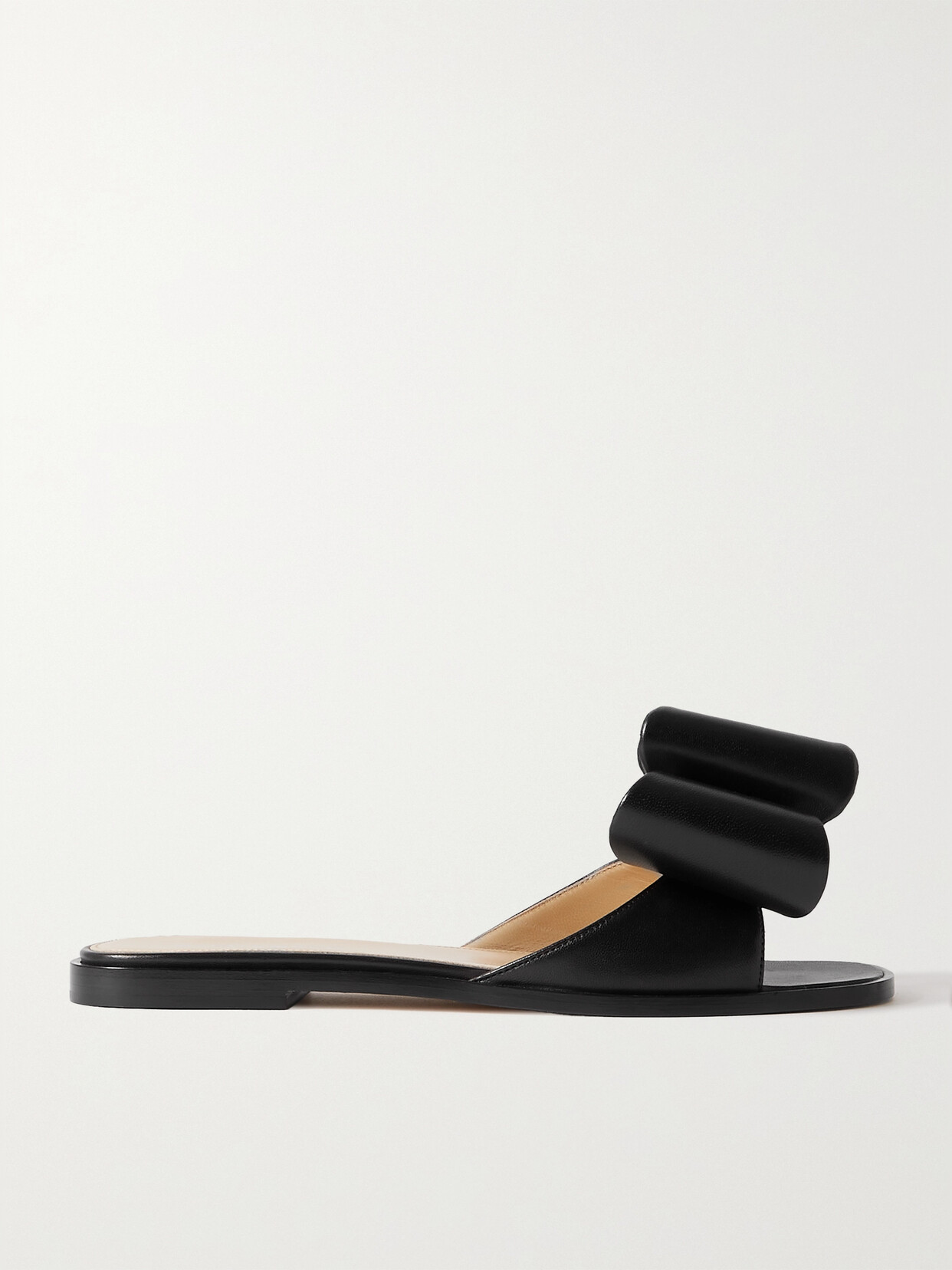 Shop Mach & Mach Le Cadeau Crystal-embellished Leather Slides In Black