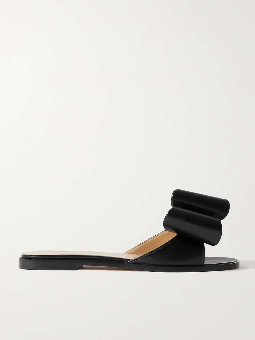 Mach & Mach Le Cadeau Crystal-embellished Leather Slides