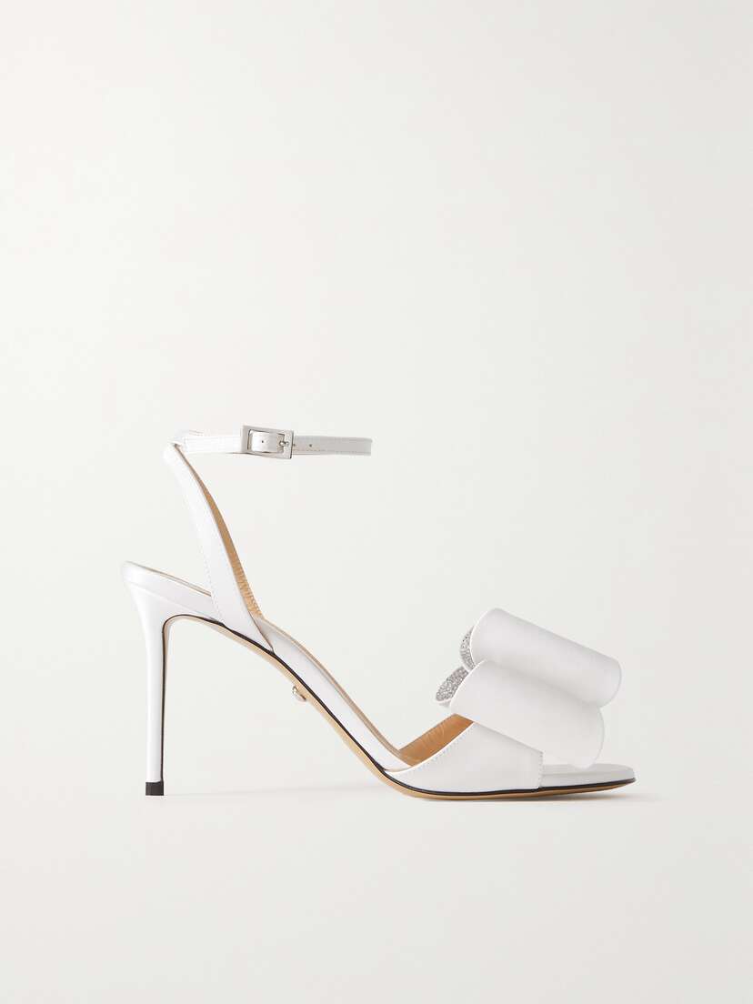 Mach & Mach Le Cadeau Crystal-embellished Satin Sandals