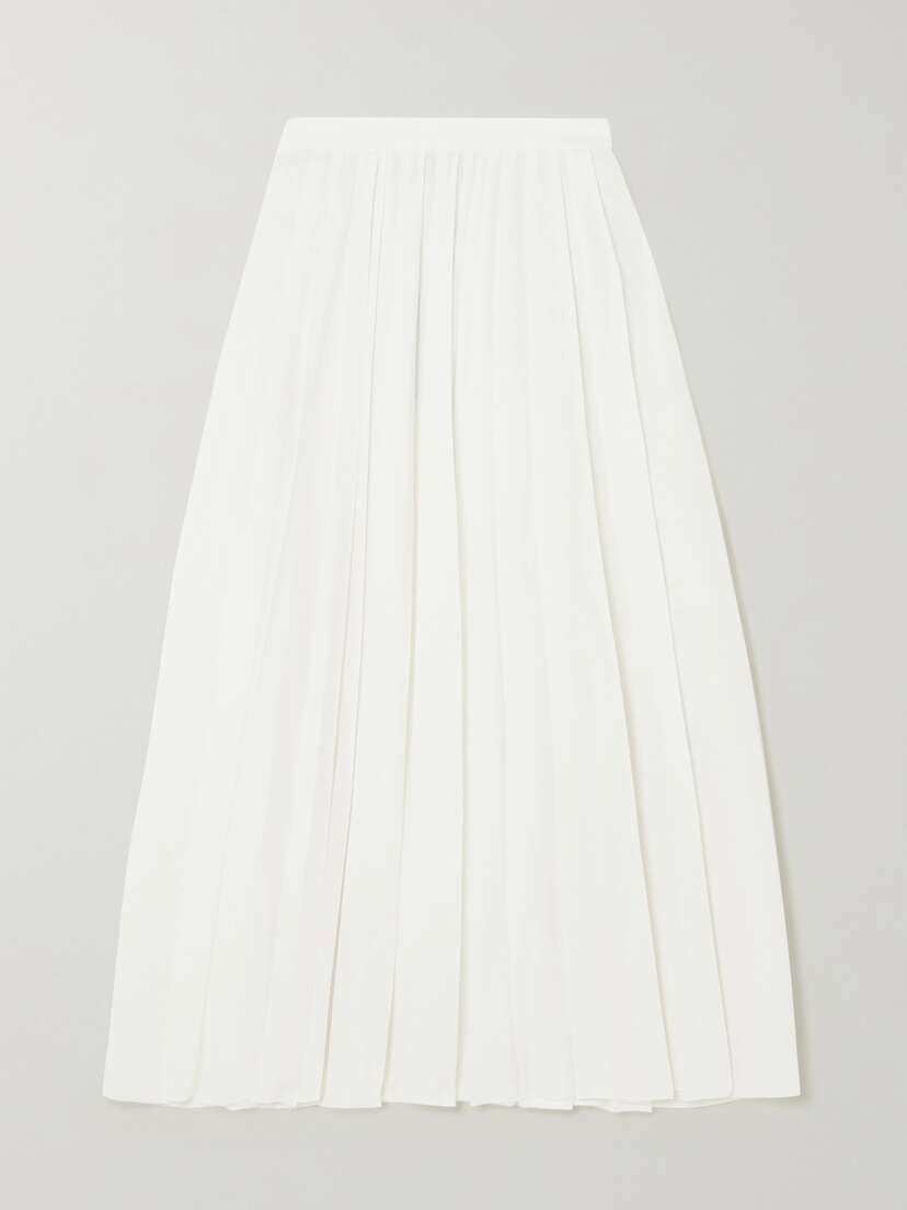 Ralph Lauren Collection Arnav Pleated Linen-blend Midi Skirt
