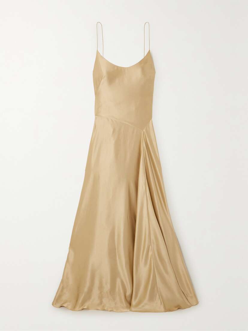 Ralph Lauren Collection Jeramiah Mulberry Silk-satin Gown