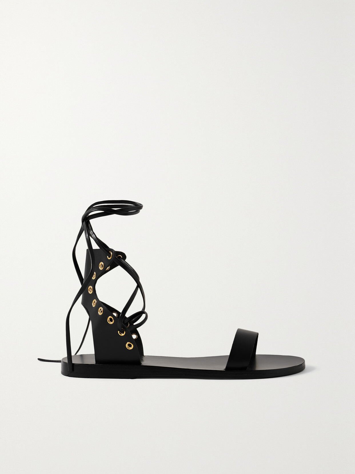 Ancient Greek Sandals Embiria Embellished Leather Sandals In Black