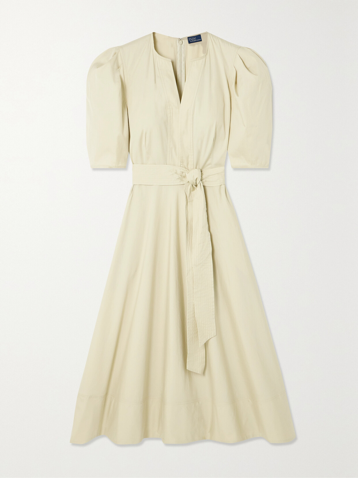 Polo Ralph Lauren - Kalna Belted Pleated Cotton-poplin Midi Dress - Neutrals