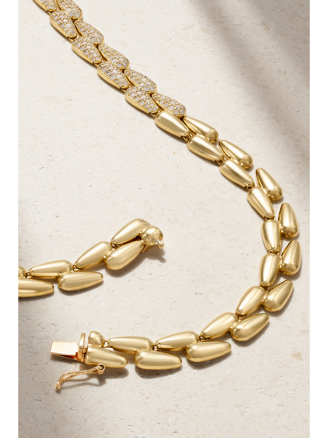 Jennifer Meyer Double Dome Large 18-karat Gold Diamond Tennis Necklace In Gold