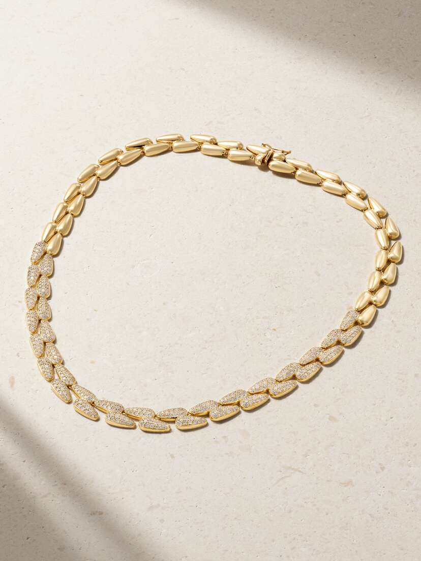 Jennifer Meyer Double Dome Large 18-karat Gold Diamond Necklace