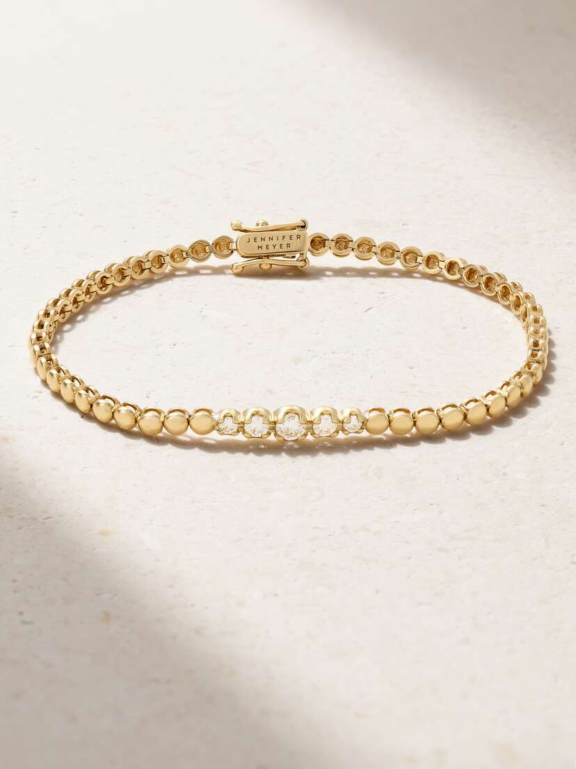 Jennifer Meyer Mini 18-karat Gold Diamond Tennis Bracelet