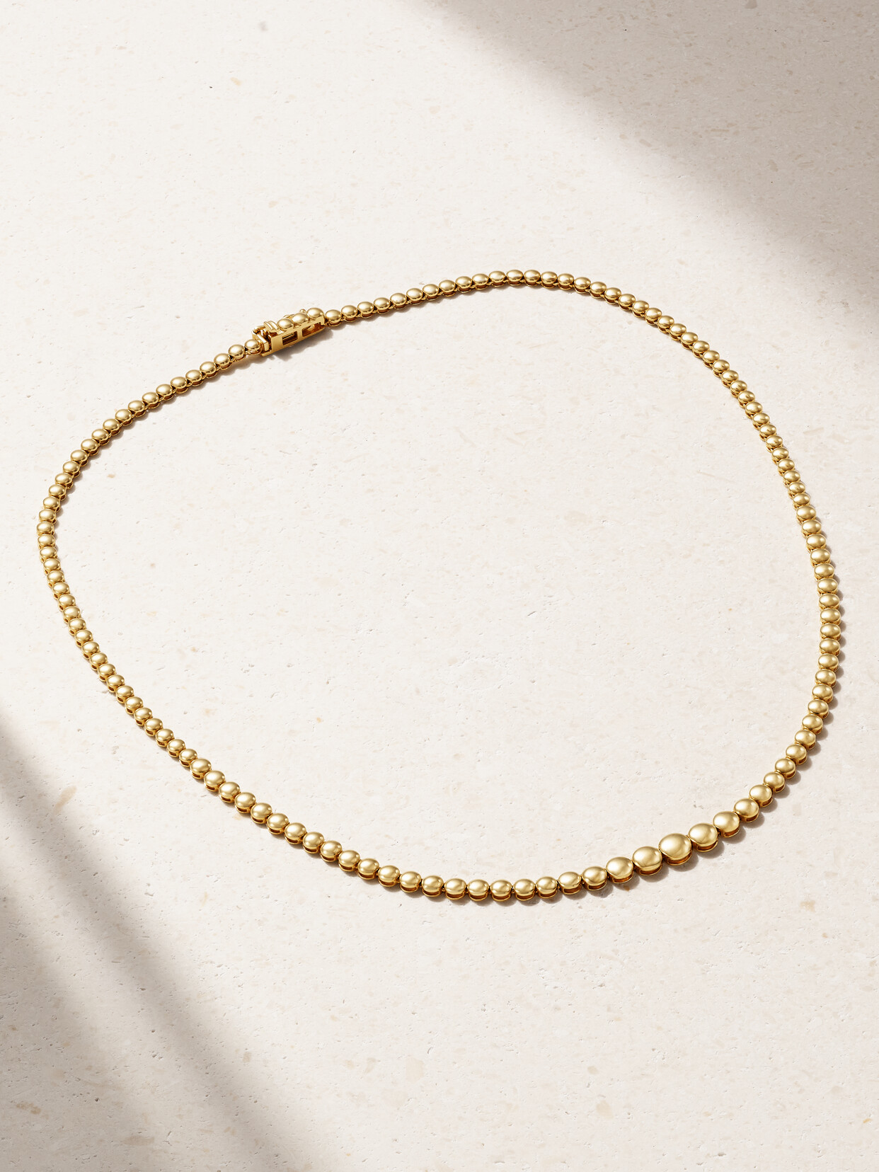 Jennifer Meyer - Graduated Bezel 18-karat Gold Tennis Necklace - One size