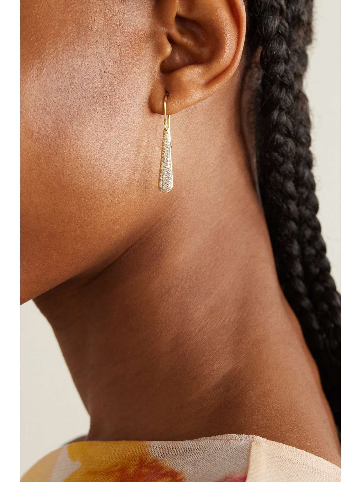Jennifer Meyer Dome Drop 18-karat Gold Diamond Earrings In Gold