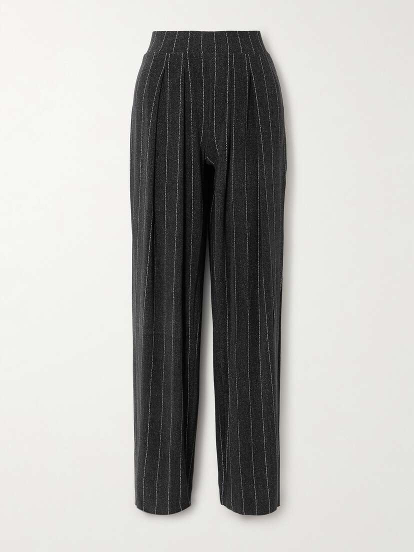 Norma Kamali Pinstriped Stretch-jersey Straight-leg Pants