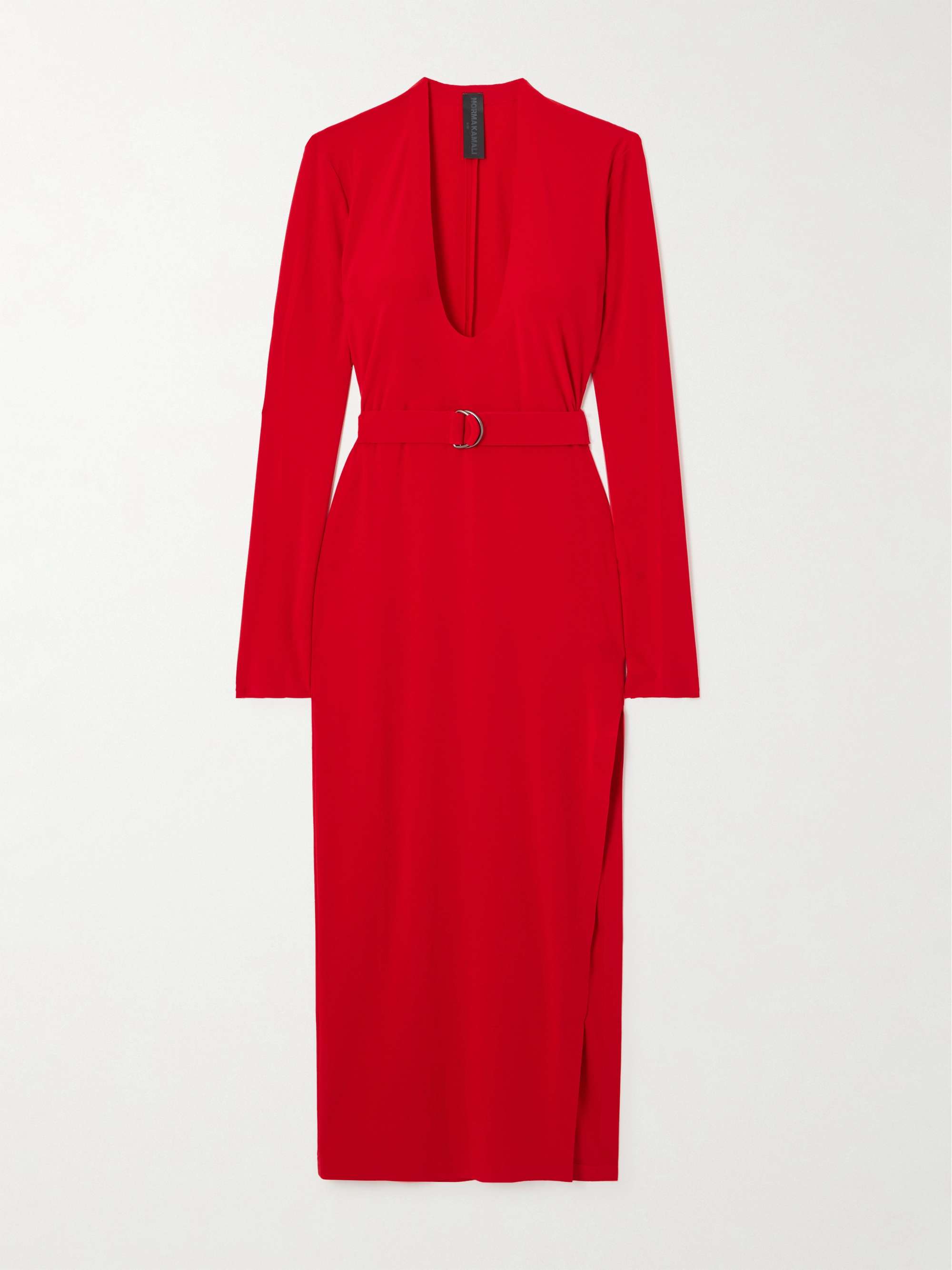 NORMA KAMALI Belted stretch-jersey midi dress | NET-A-PORTER NORMA KAMALI Belted stretch-jersey midi dress | NET-A-PORTER