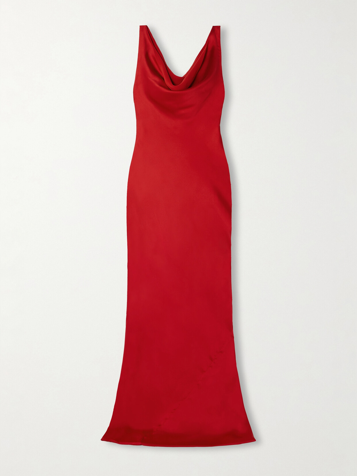 Shop Norma Kamali Draped Satin Gown In Red