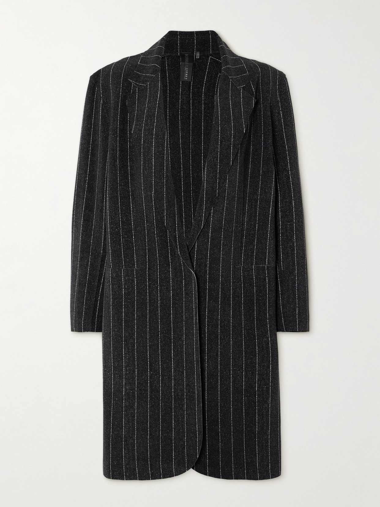 Norma Kamali - Oversized Pinstripe Stretch-jersey Blazer - Black