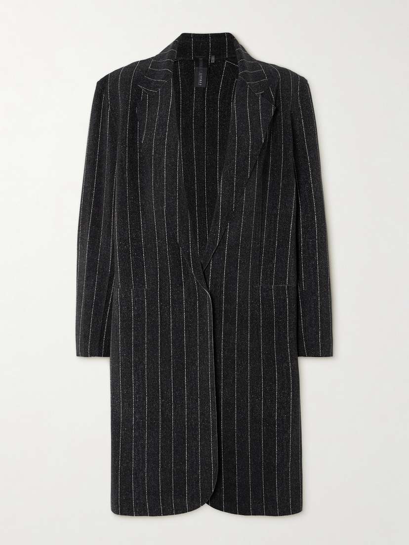 Norma Kamali Oversized Pinstripe Stretch-jersey Blazer