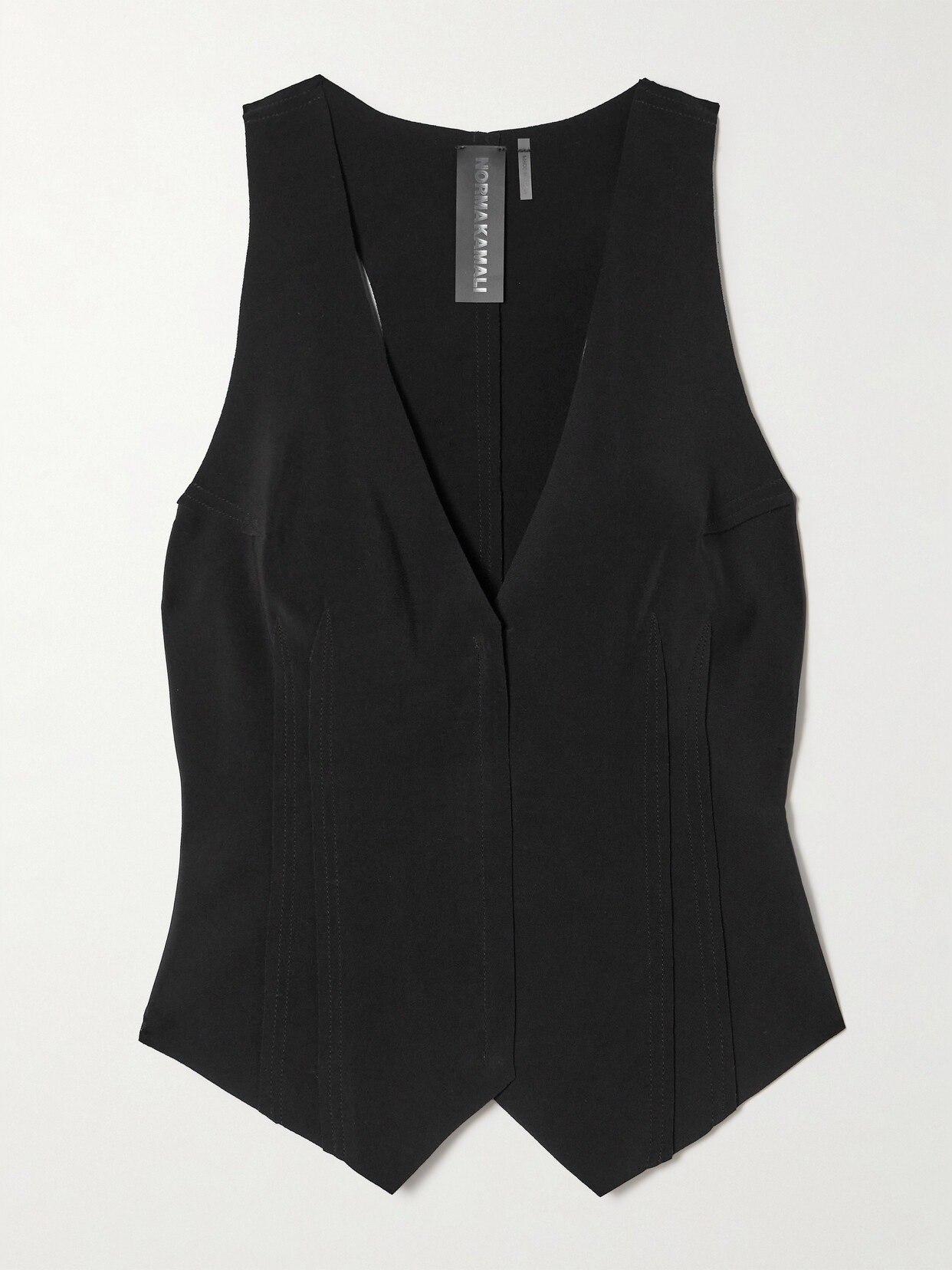 Norma Kamali Pintucked Crepe Vest - Black