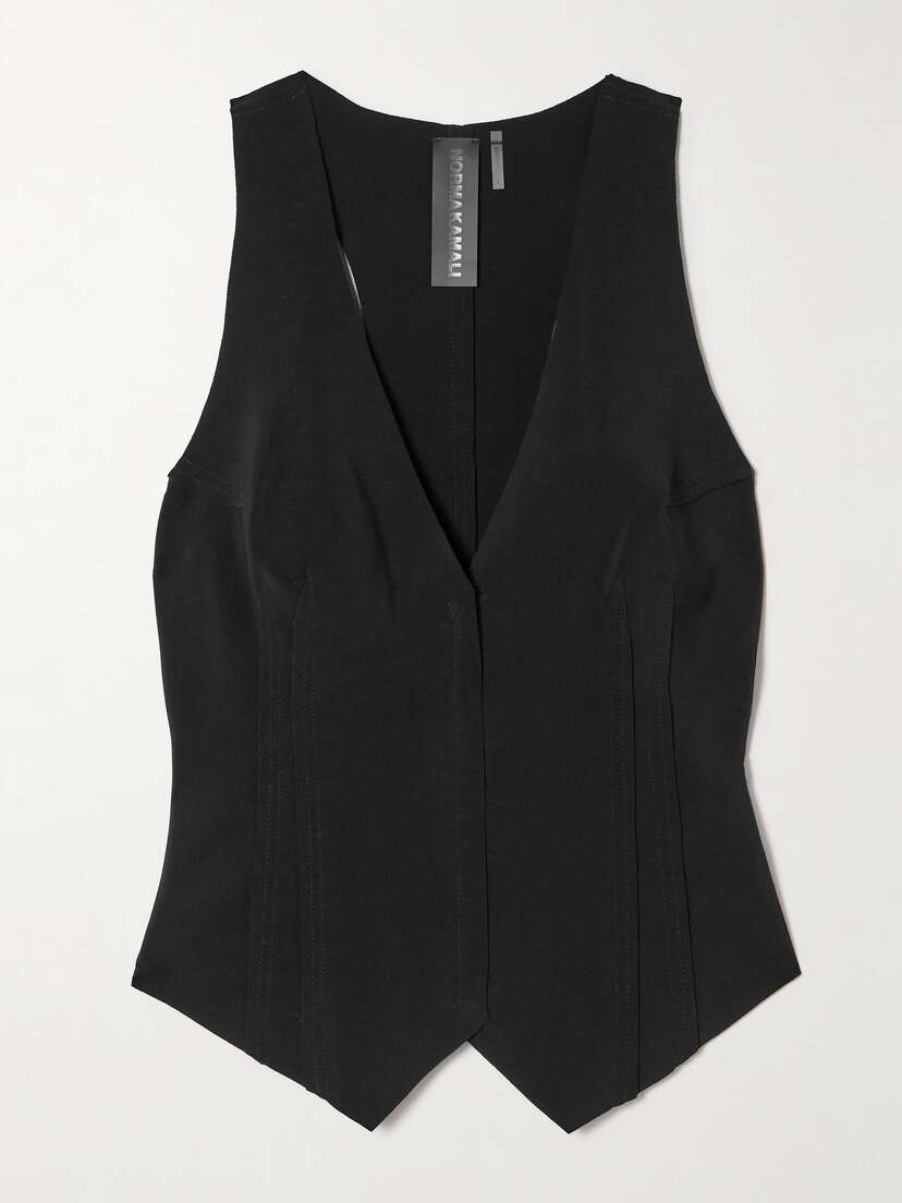 Norma Kamali Pintucked Crepe Vest - x large