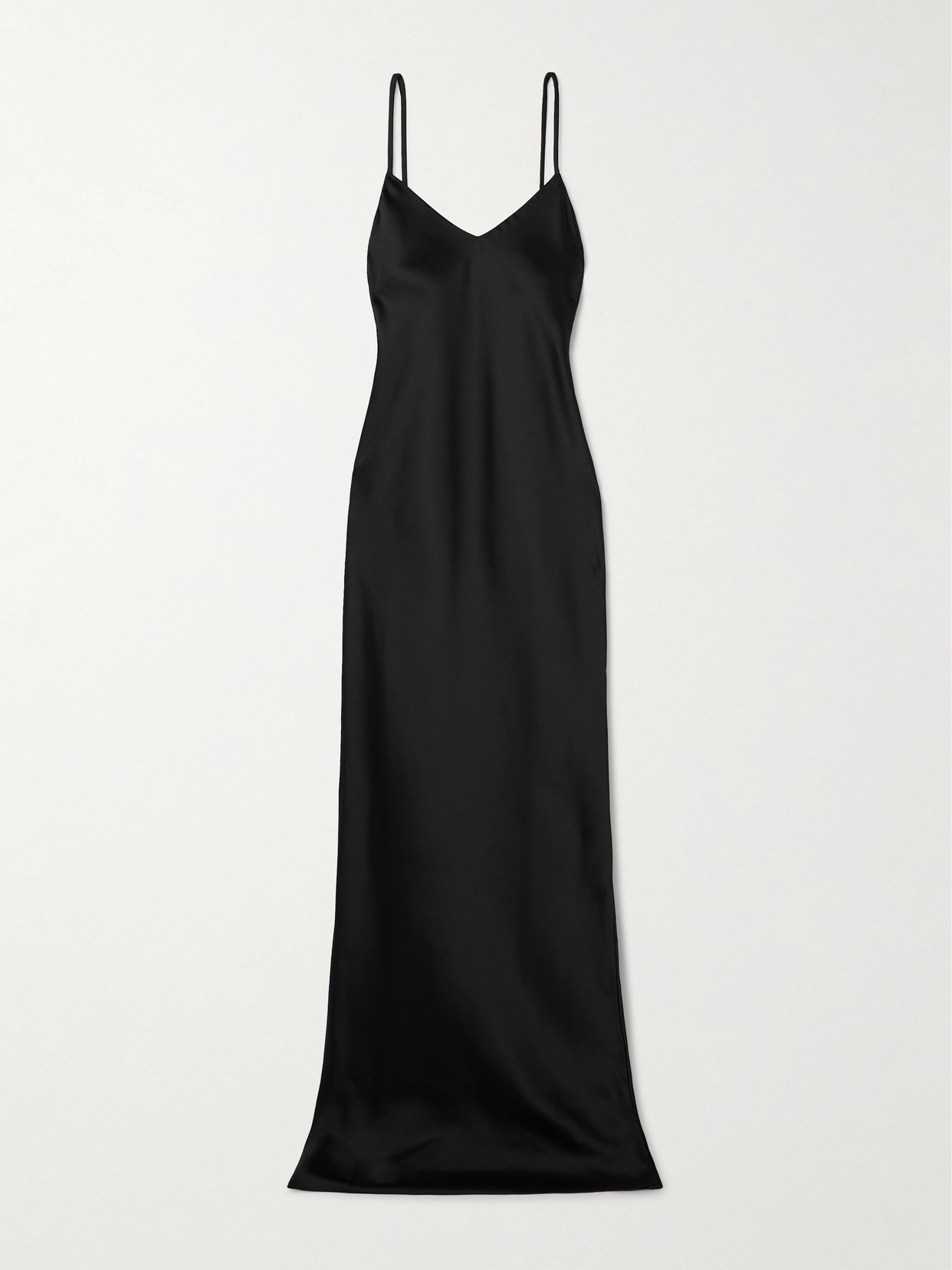 Shop Norma Kamali Satin Gown In Black