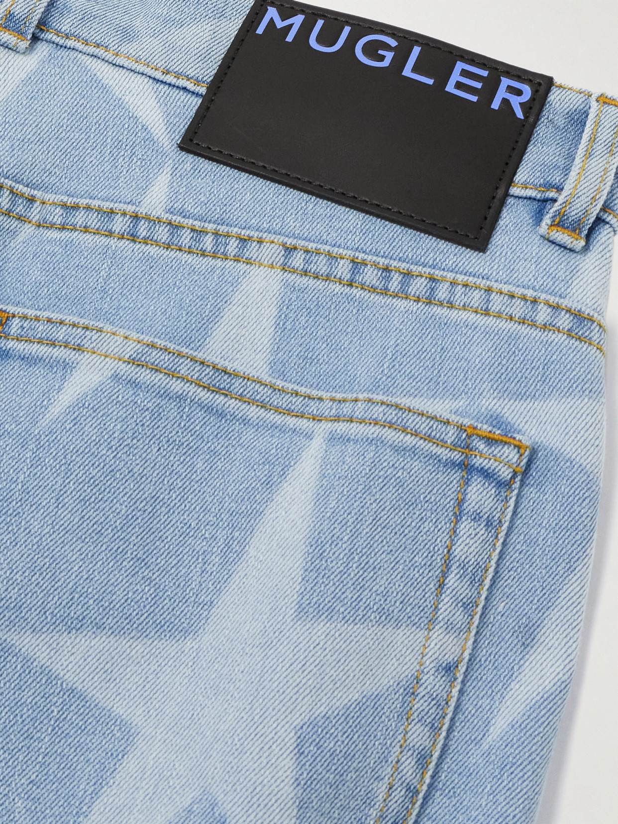 Mugler Printed Boyfriend Jeans In Blue