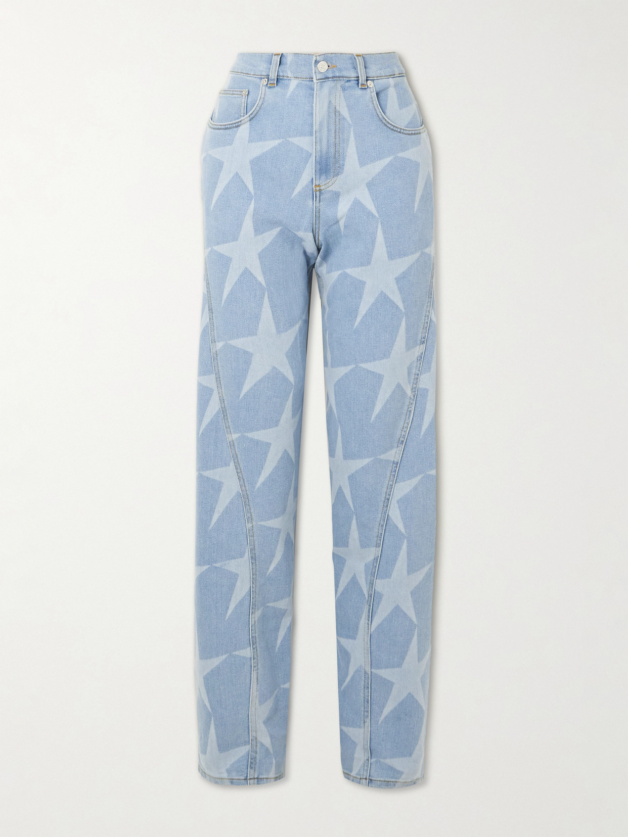 Mugler Printed Boyfriend Jeans In Blue