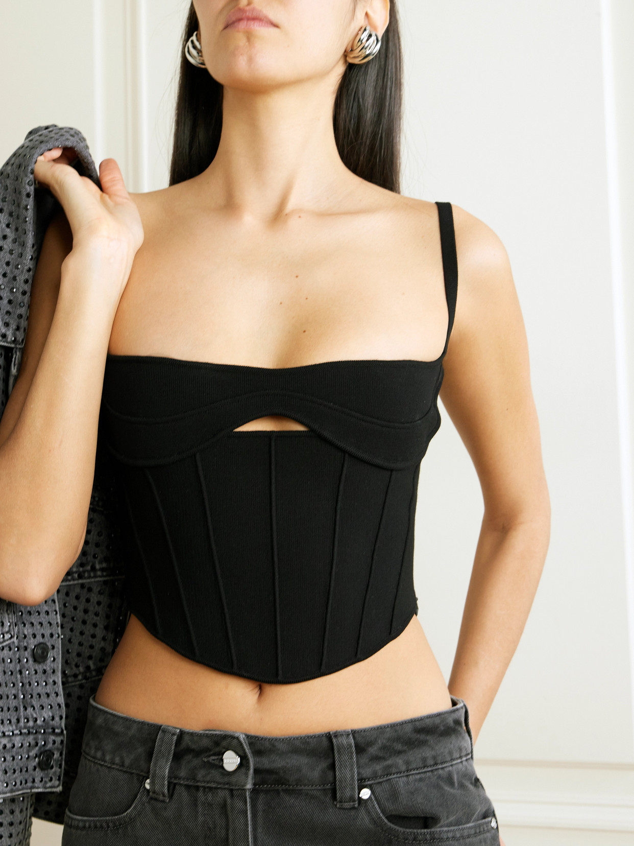Heaven Stretch-Knit Bustier Top