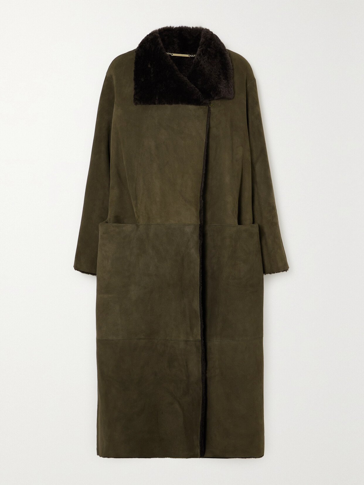 Nour Hammour - Birthday Reversible Shearling Coat - Green