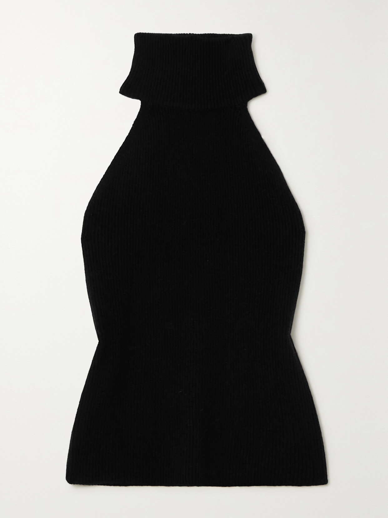 Shop Lisa Yang Freya Ribbed Cashmere Turtleneck Tank In Black