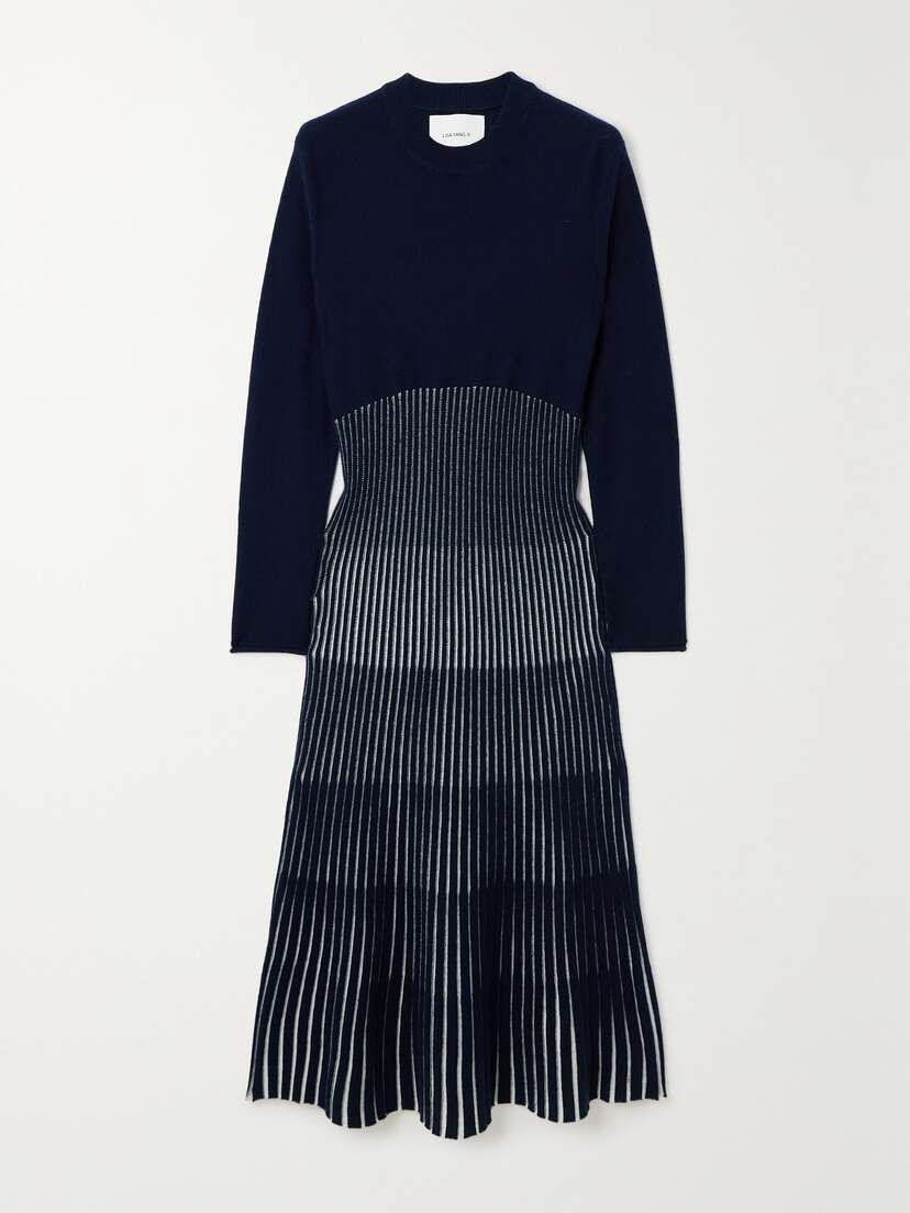 Lisa Yang Finley Ribbed Cashmere Midi Dress