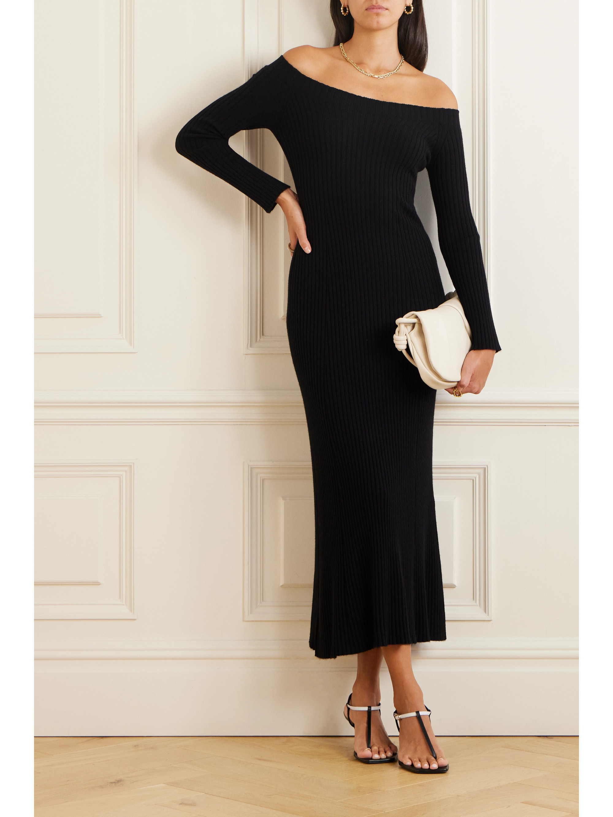 LISA YANG Marvin ribbed cashmere midi dress
