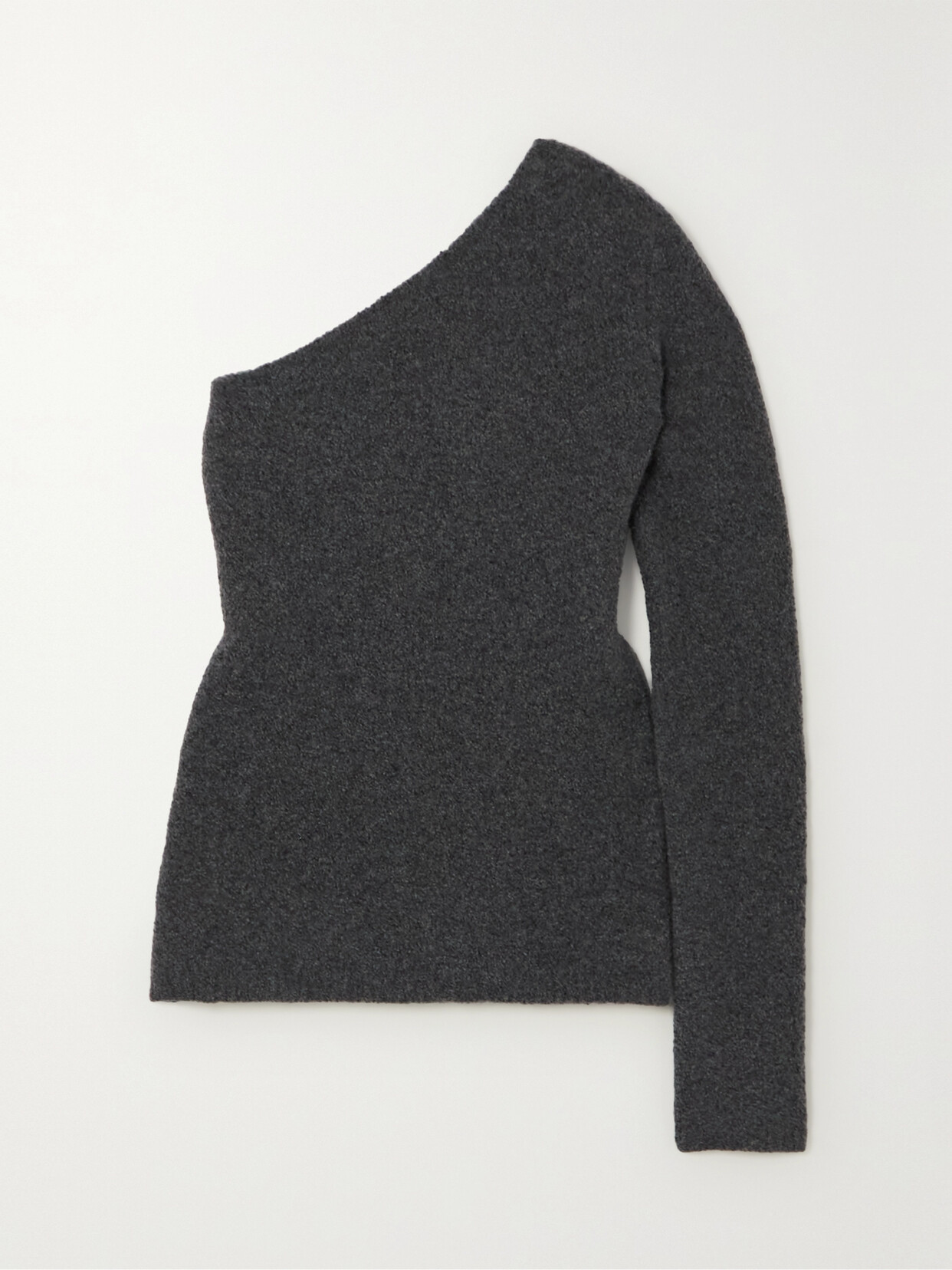 Lisa Yang - Forrest One-sleeve Bouclé-cashmere Sweater - Gray