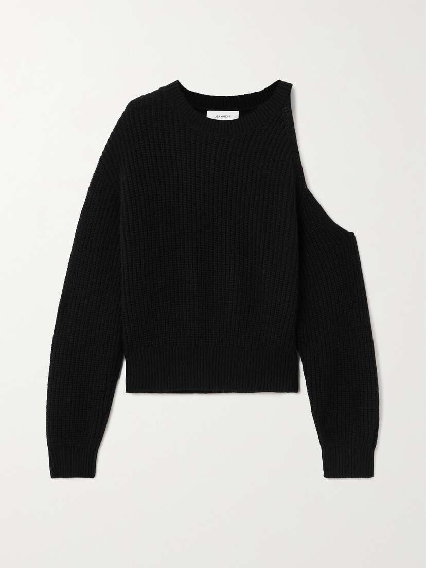 Lisa Yang Leora Cutout Ribbed Cashmere Sweater