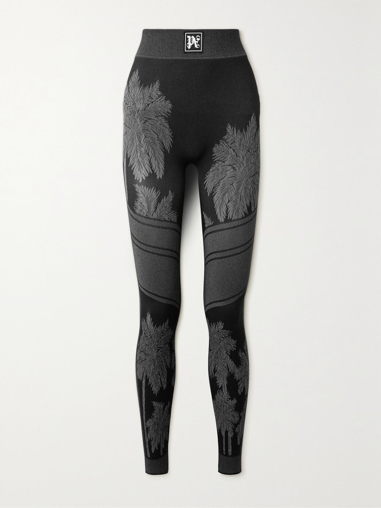 Palm Angels Jacquard-knit Leggings - Black