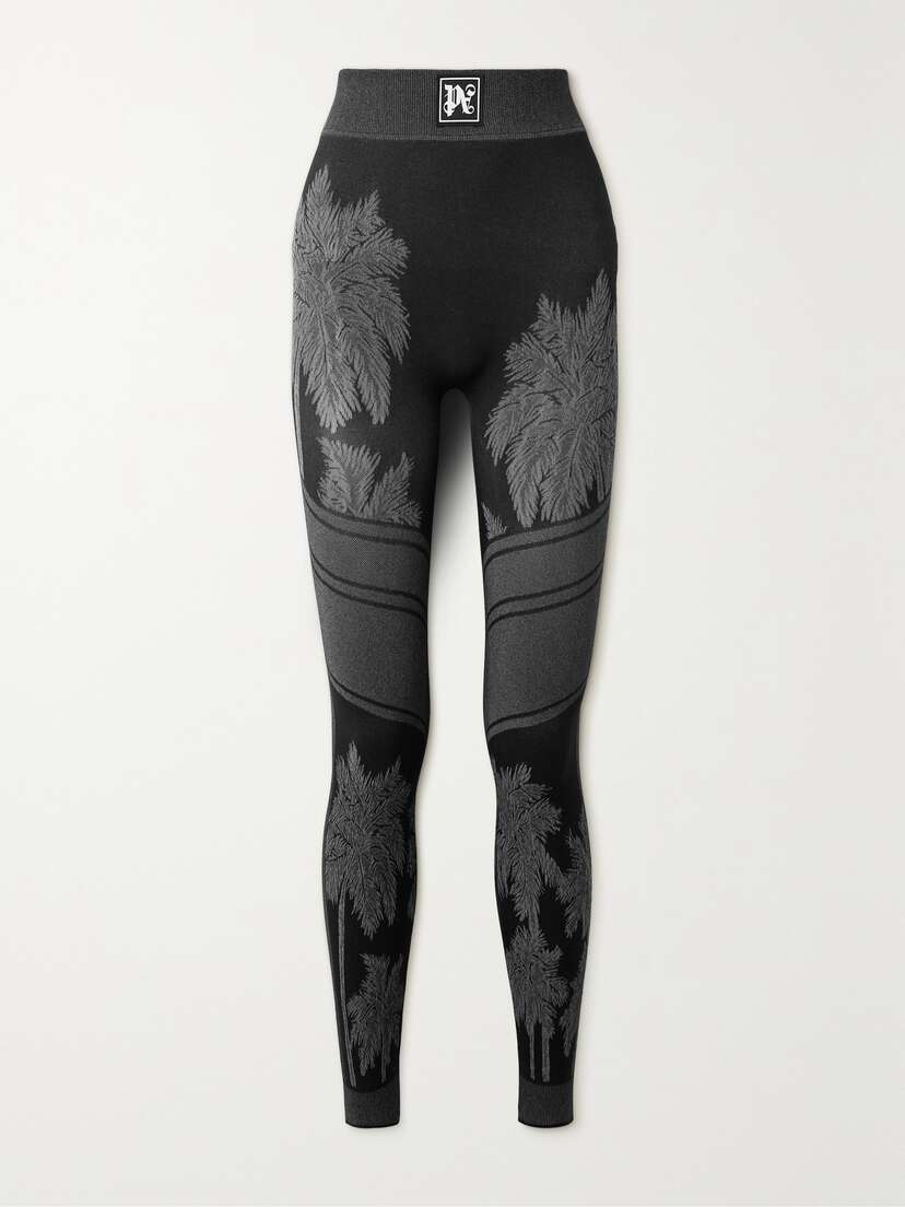 Palm Angels Jacquard-knit Leggings