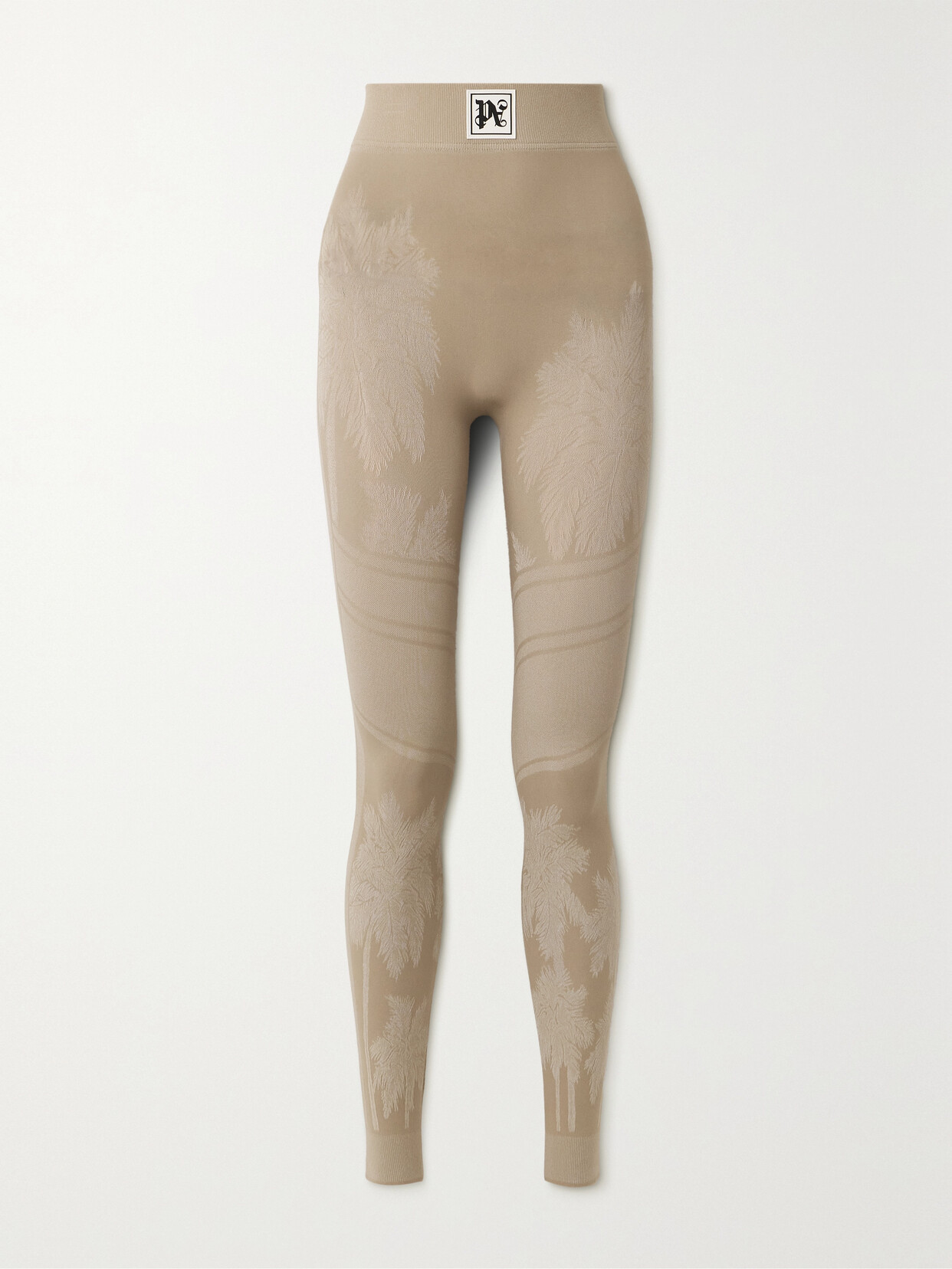 Palm Angels - Jacquard-knit Leggings - Brown