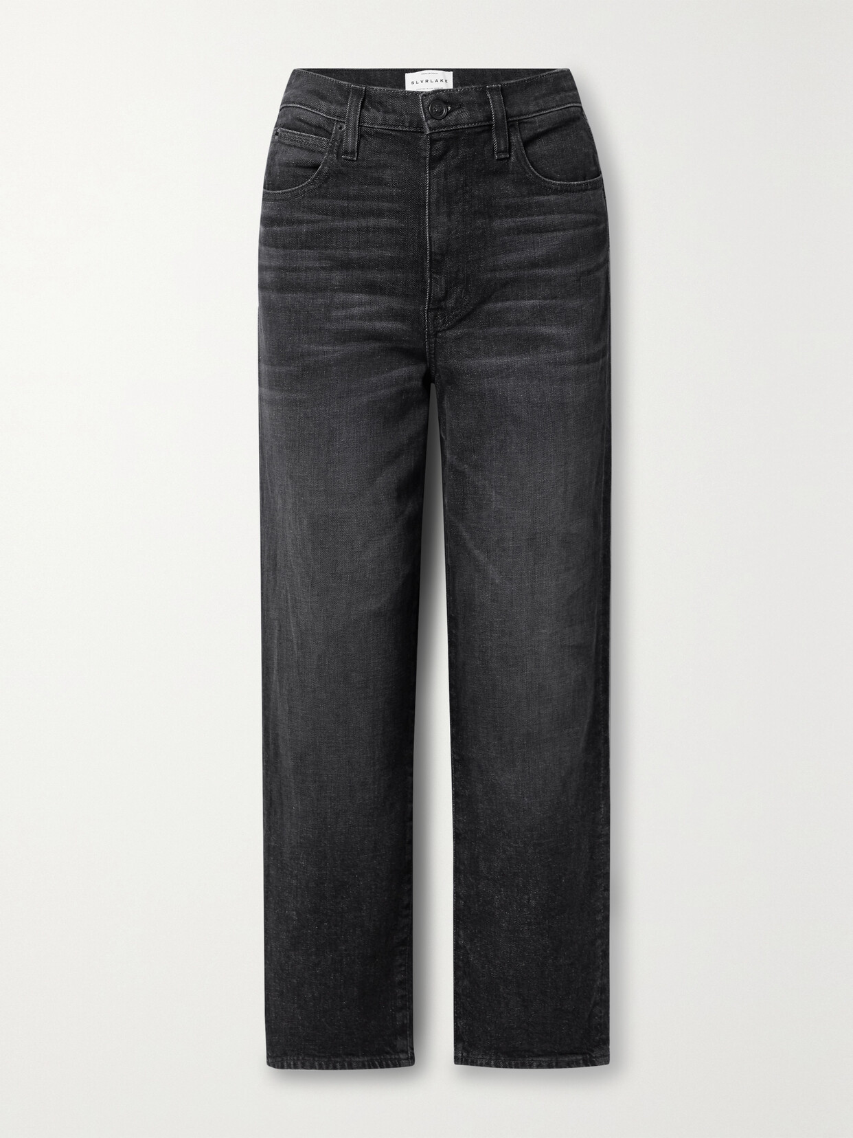 Slvrlake + Net Sustain London Cropped High-rise Straight-leg Organic Jeans In Black